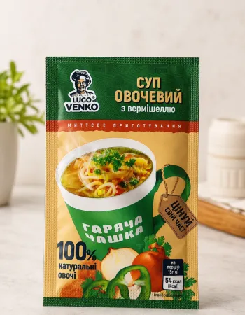 Суп швидкого приготування Lugo Venko овочевий з вермішеллю 15 г 